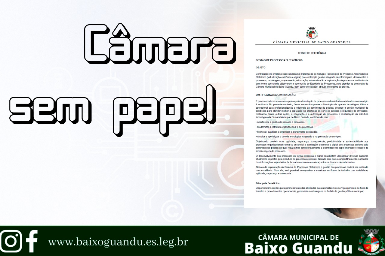 LEVANTAMENTO DE PREÇO (ORÇAMENTO) PARA IMPLANTAÇÃO DE SISTEMA CÂMARA SEM PAPEL