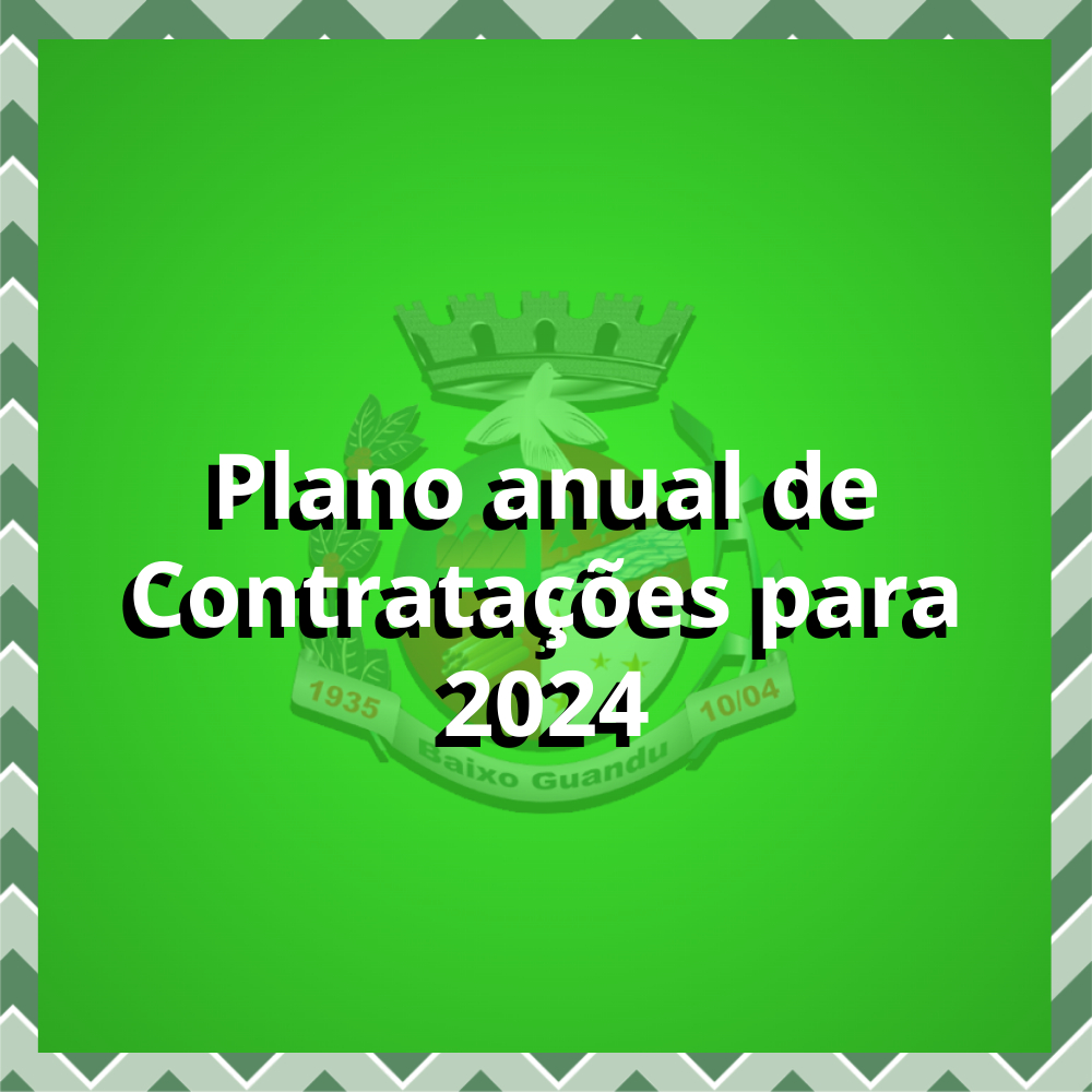 Plano anual de Contratações para 2024